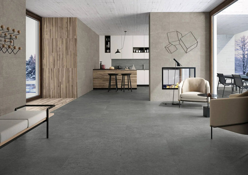 Infinity Absolute Stone Look Porcelain Tiles 12x24 by landmarkceramics