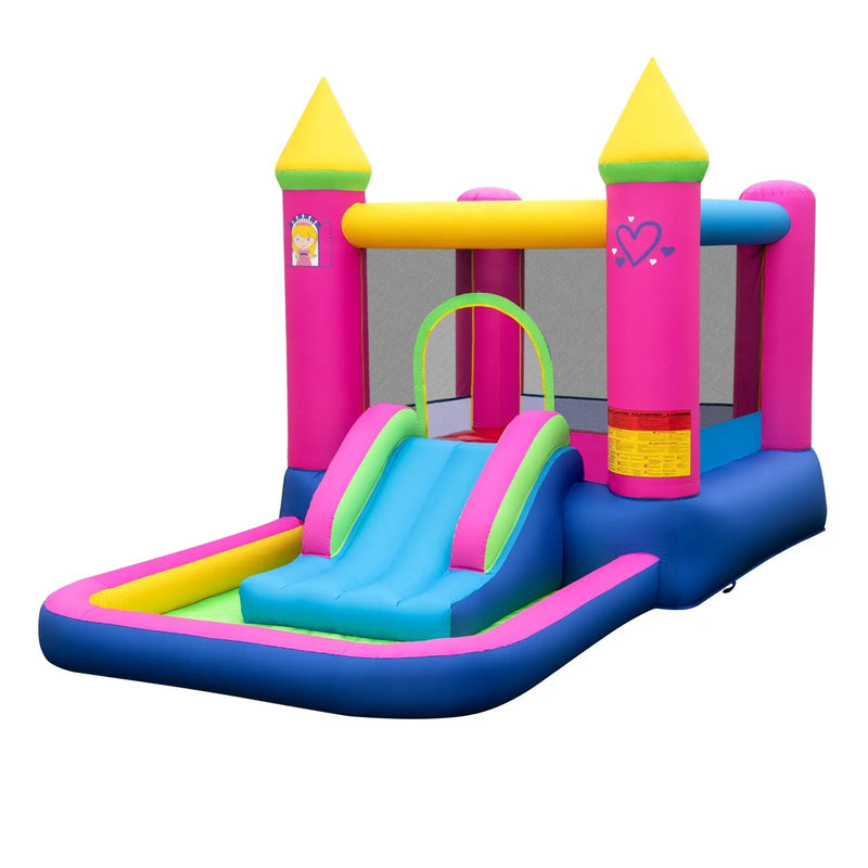 Inflatable Bounce House 4-in-1 Kids Princess-themed Bouncer Blow-up Bouncy Castle by DirectDeals