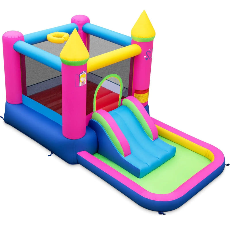 Inflatable Bounce House 4-in-1 Kids Princess-themed Bouncer Blow-up Bouncy Castle by DirectDeals
