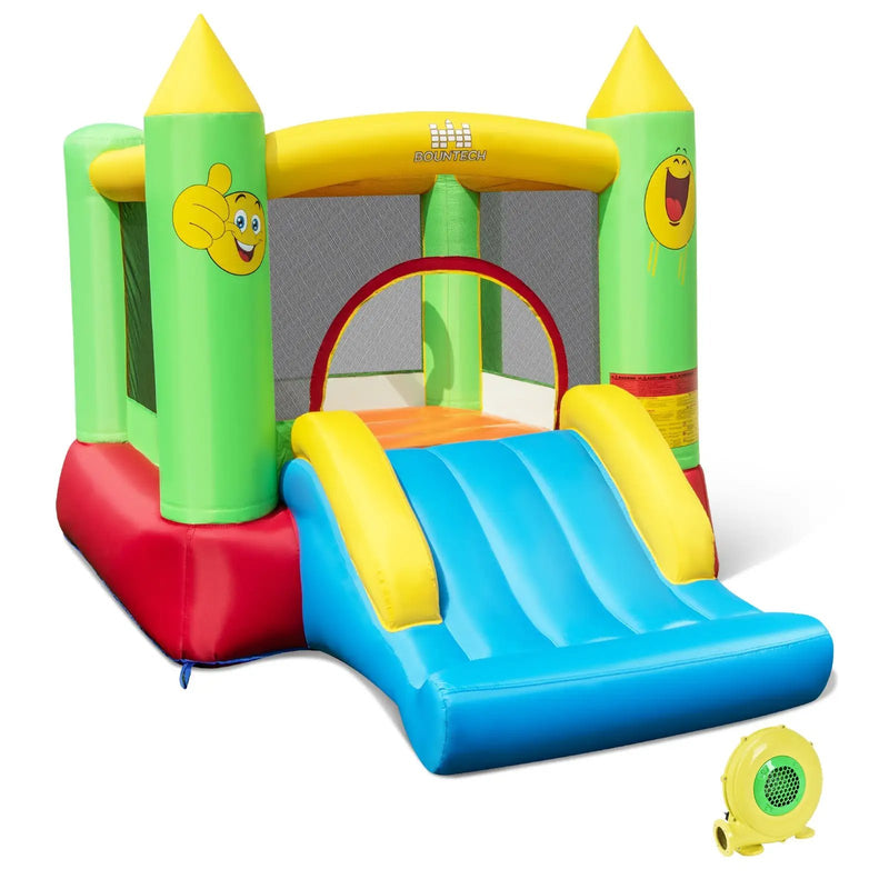 Inflatable Bounce House Kids Blow-up Bouncer with Slide with 480W Blower by DirectDeals