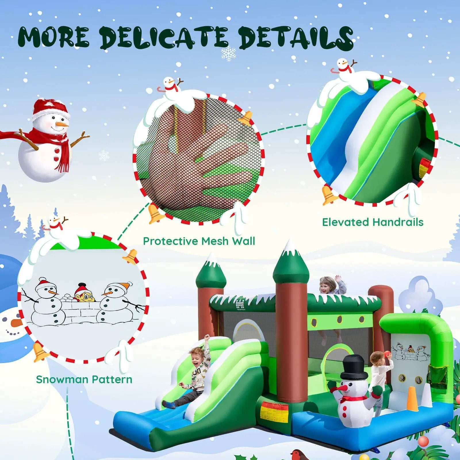 Inflatable Christmas Bouncy House with 735w Blower by DirectDeals