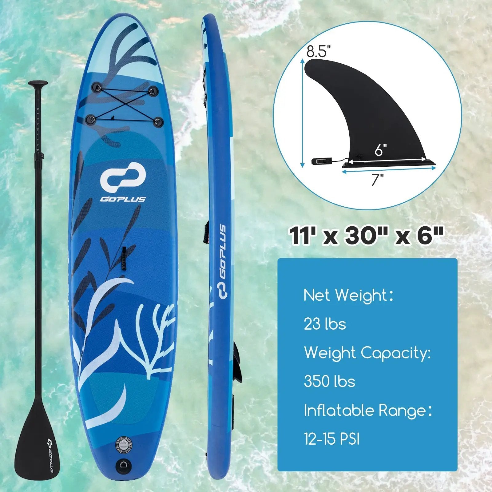 Inflatable Stand Up Paddle Board Sup Board with Premium SUP Accessories by DirectDeals
