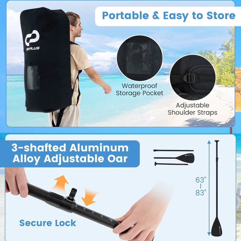 Inflatable Stand Up Paddle Board with Premium SUP Accessories by DirectDeals