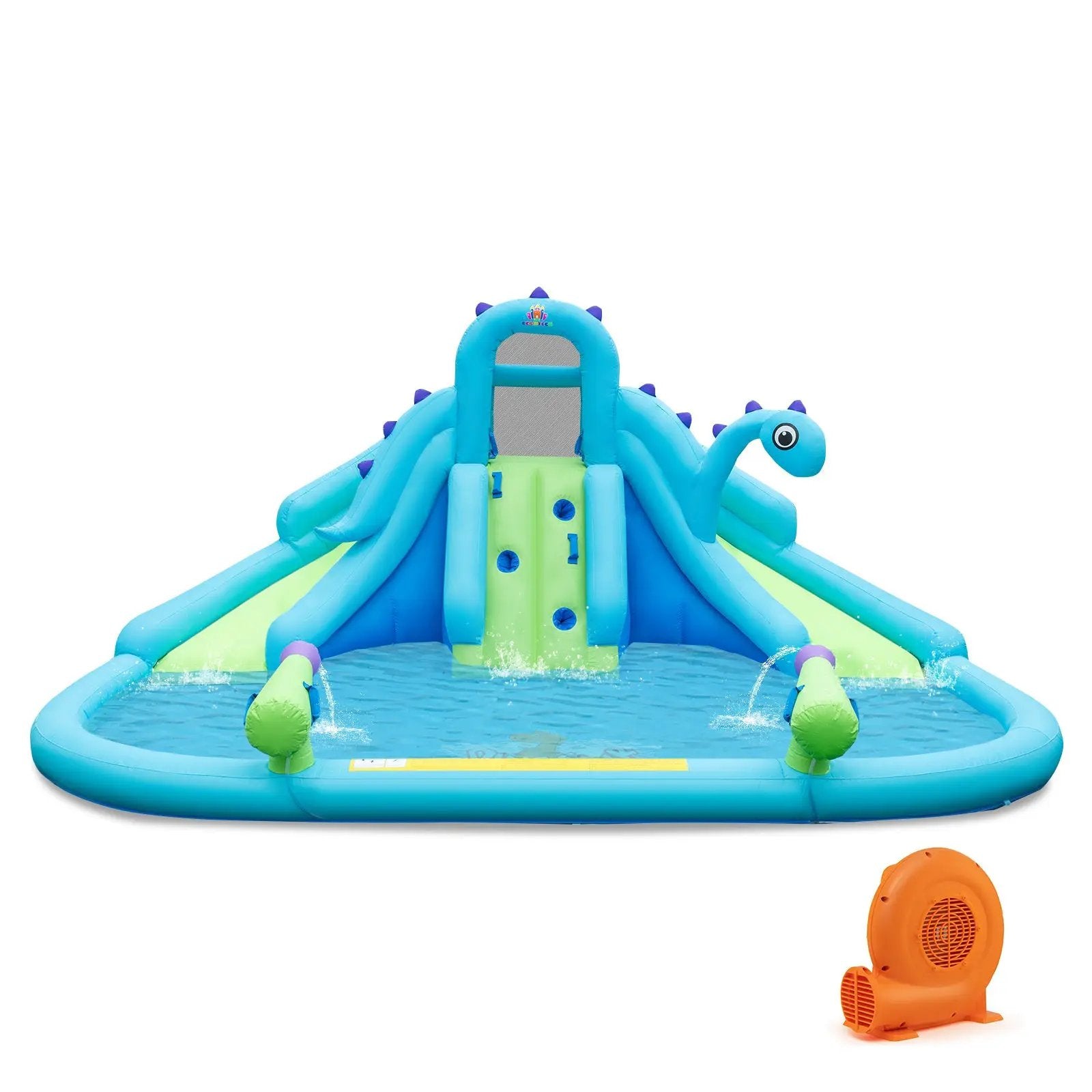 Inflatable Water Slide with Dual Slides and Large Splash Pool and Carry Bag (with 584W Blower) by DirectDeals