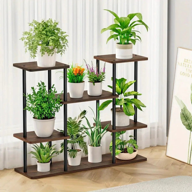 INGIORDAR 4-Tier Metal Plant Stand Indoor 10 Pot Tiered Flower Holder by House Of Avana