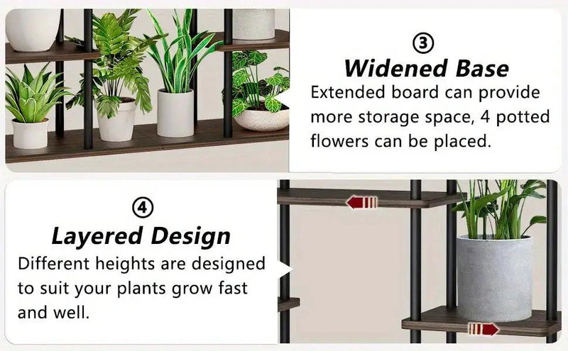 INGIORDAR 4-Tier Metal Plant Stand Indoor 10 Pot Tiered Flower Holder by House Of Avana