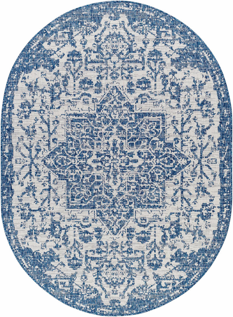 Dark Blue Kilmacolm Indoor & Outdoor Area Rug - Clearance by Boutique Rugs