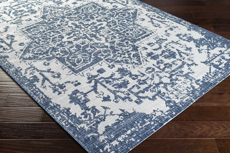 Dark Blue Kilmacolm Indoor & Outdoor Area Rug - Clearance by Boutique Rugs
