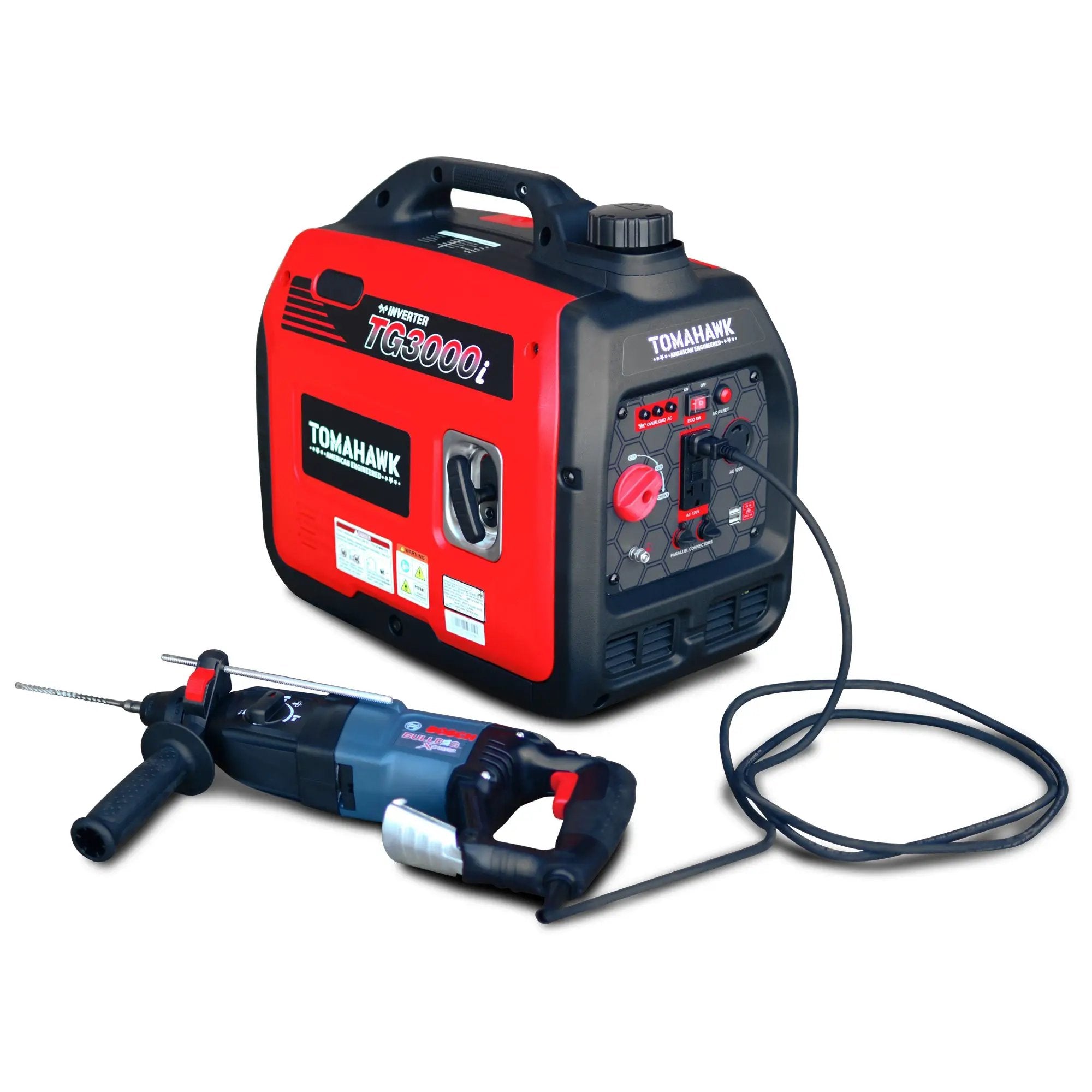 3000 Watt Inverter Generator Super Quiet Portable Gas Power Professional Use by Tomahawk Power