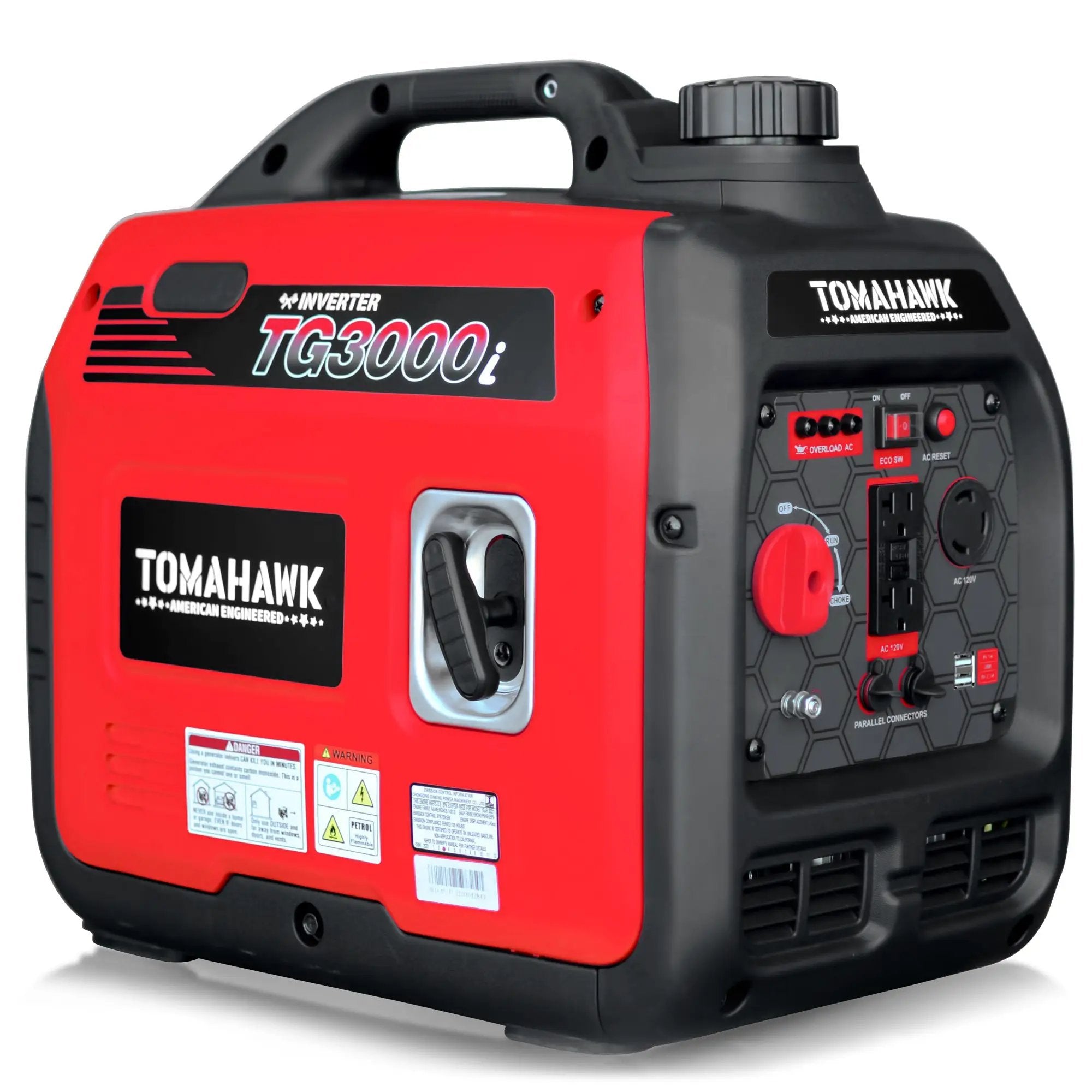 3000 Watt Inverter Generator Super Quiet Portable Gas Power Professional Use by Tomahawk Power