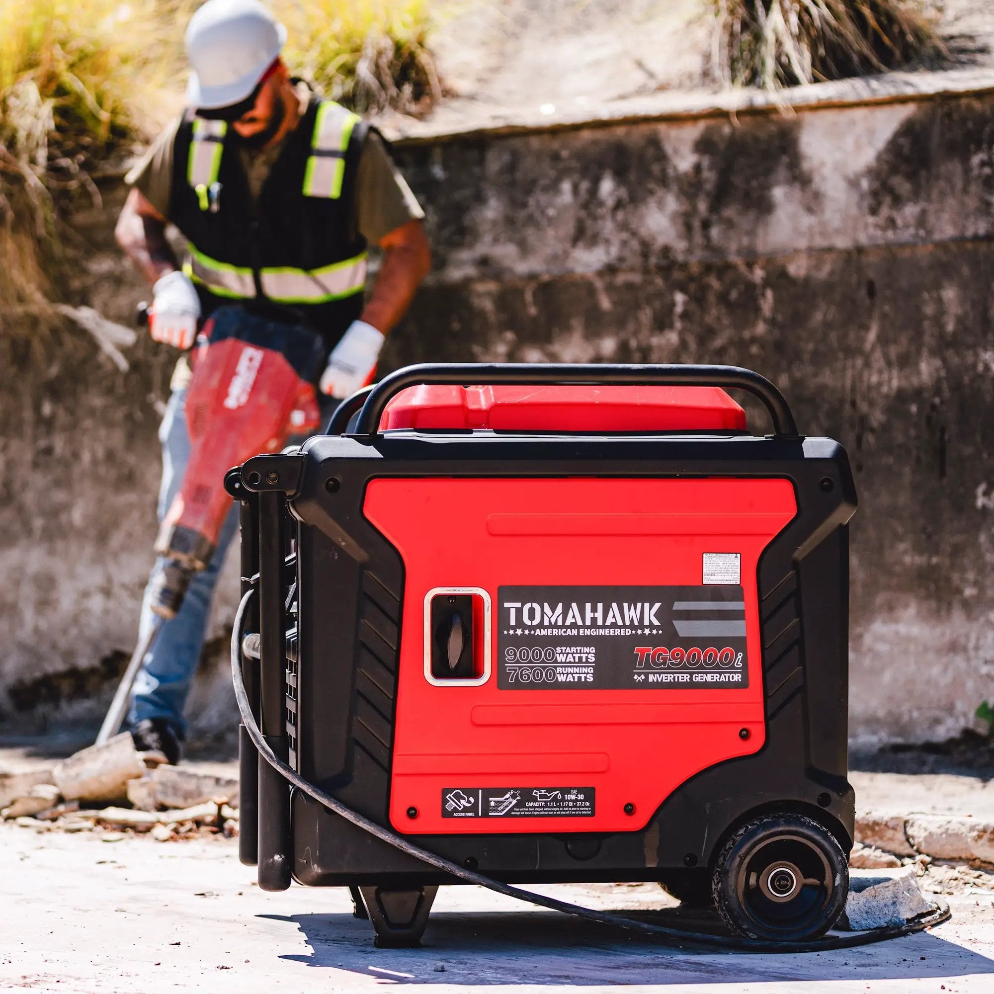 10,500 Watt Inverter Generator Electric Start Super Quiet Portable Gas Power Professional Use by Tomahawk Power