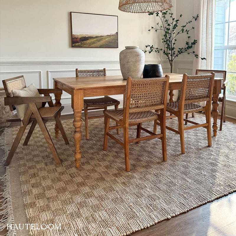 Ionut Checkered Jute Area Rug by Boutique Rugs
