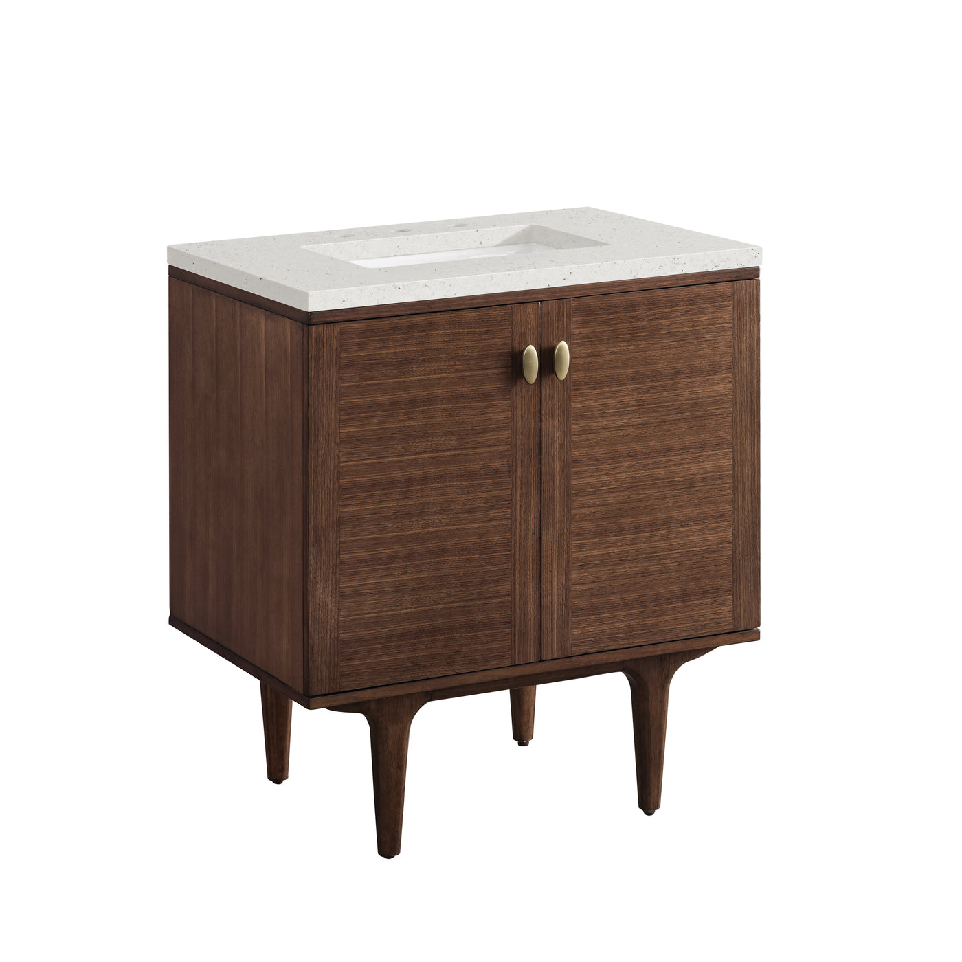 James Martin Amberly 30" Dual Mount Single Bathroom Vanity, Mid-Century Walnut, view 32