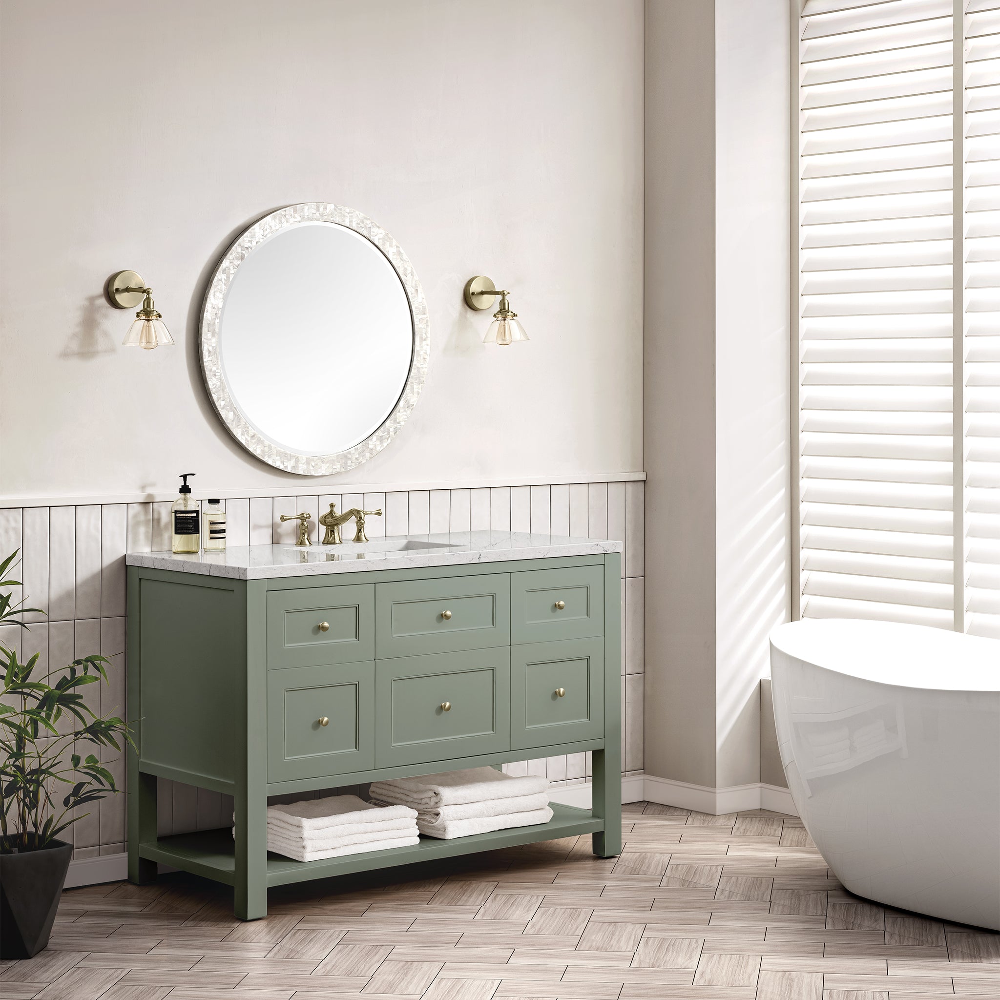 James Martin Breckenridge 48" Single Bathroom Vanity, Smokey Celadon, view 19