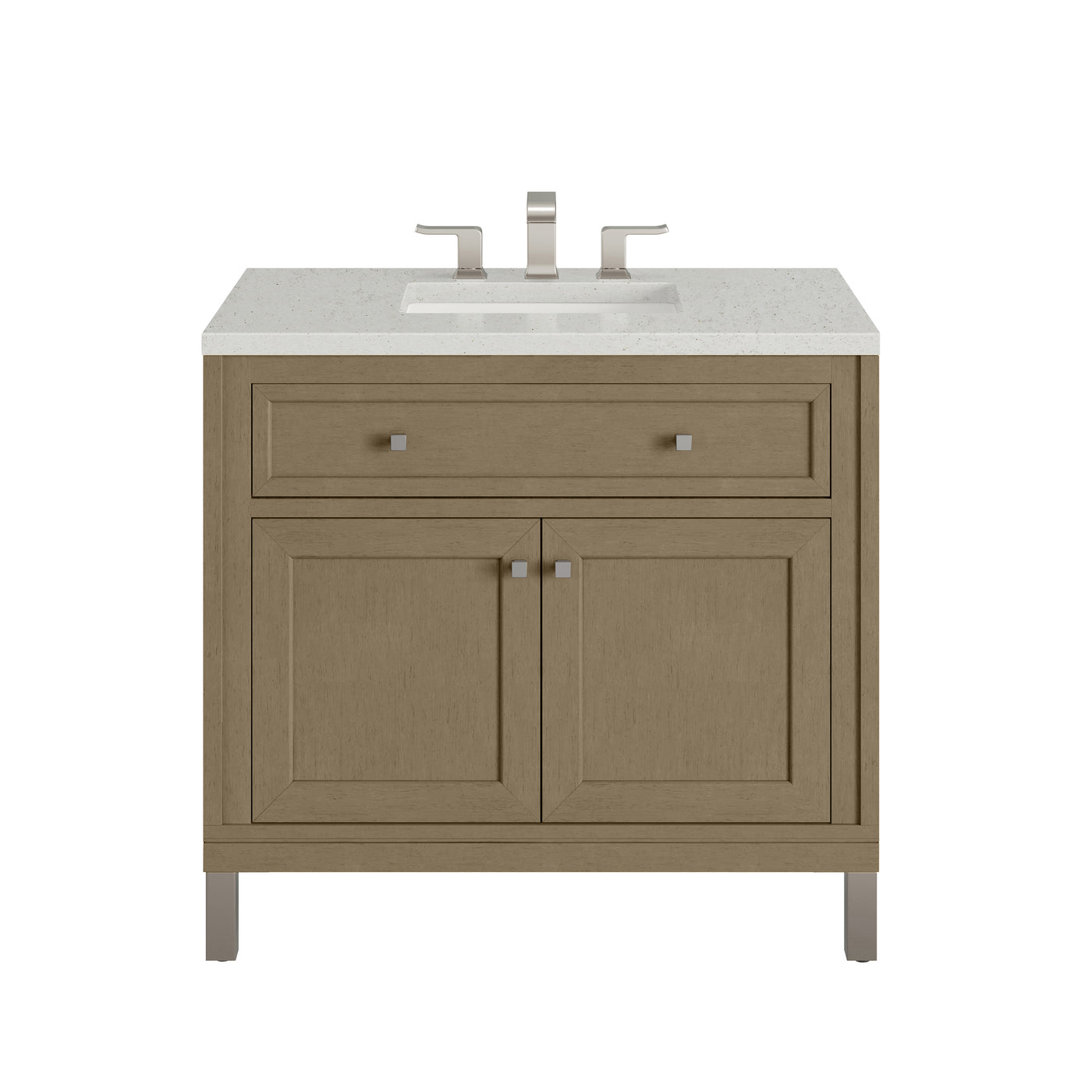 James Martin Chicago 36" Single Bathroom Vanity, Walnut Whisper with Lime Delight countertop