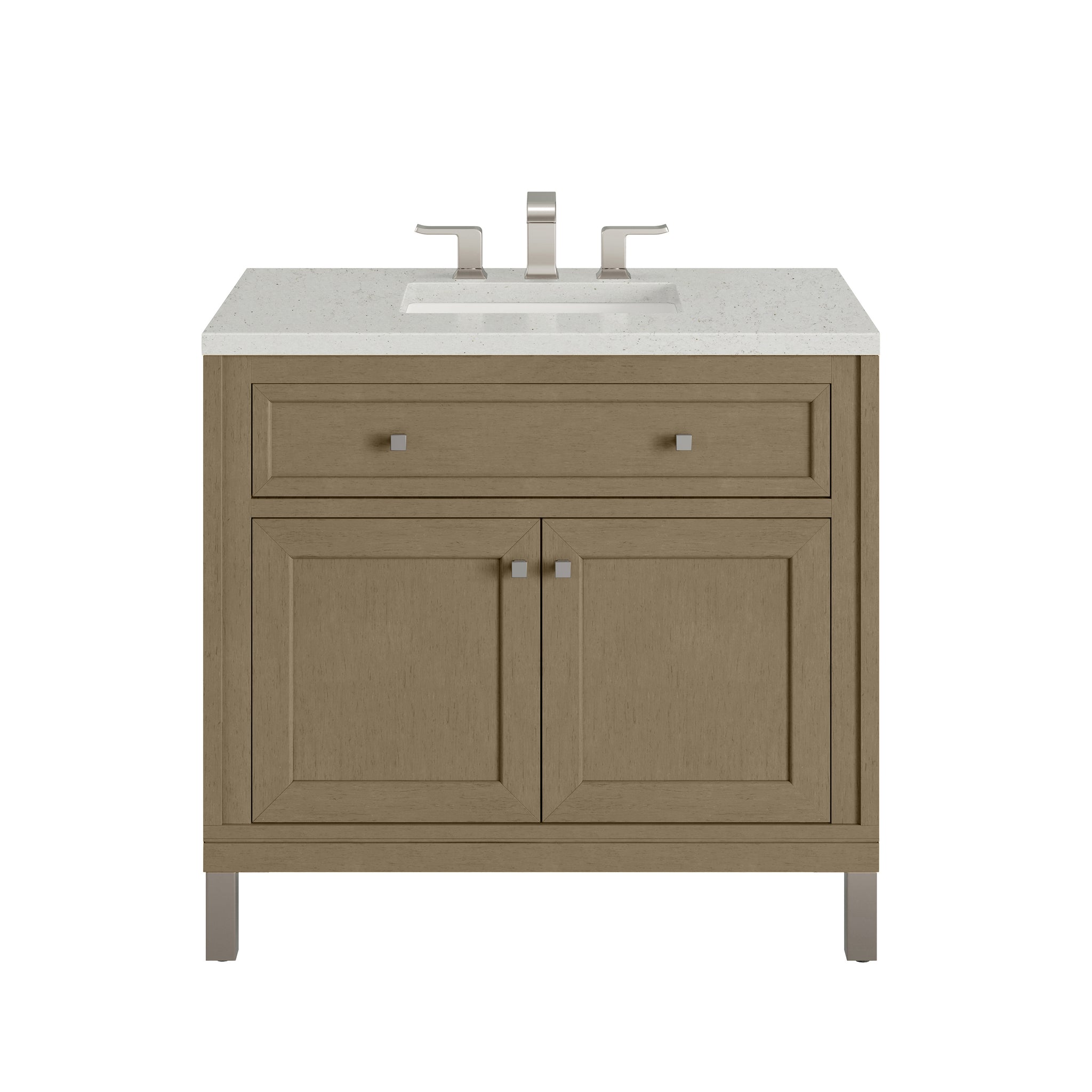 James Martin Chicago 36" Single Bathroom Vanity, Walnut Whisper with Lime Delight countertop