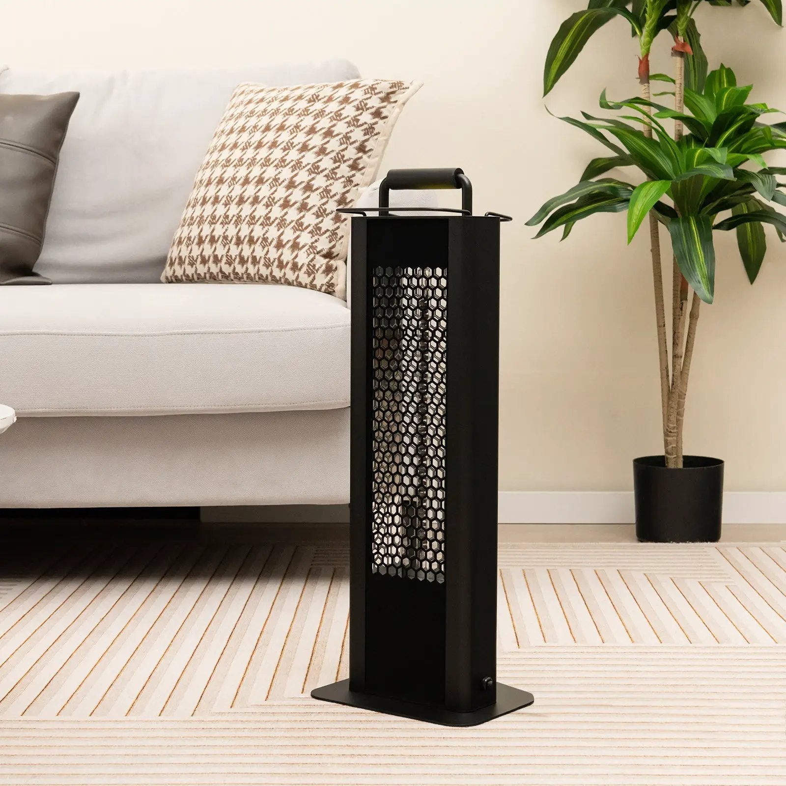 IP65 Waterproof Aluminum Heater with Double-Sided Heating and Overheat Protection-Black by DirectDeals