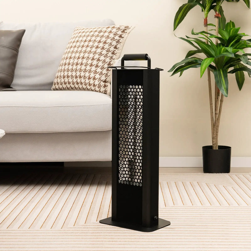 IP65 Waterproof Aluminum Heater with Double-Sided Heating and Overheat Protection-Black by DirectDeals