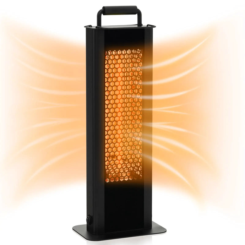 IP65 Waterproof Aluminum Heater with Double-Sided Heating and Overheat Protection-Black by DirectDeals