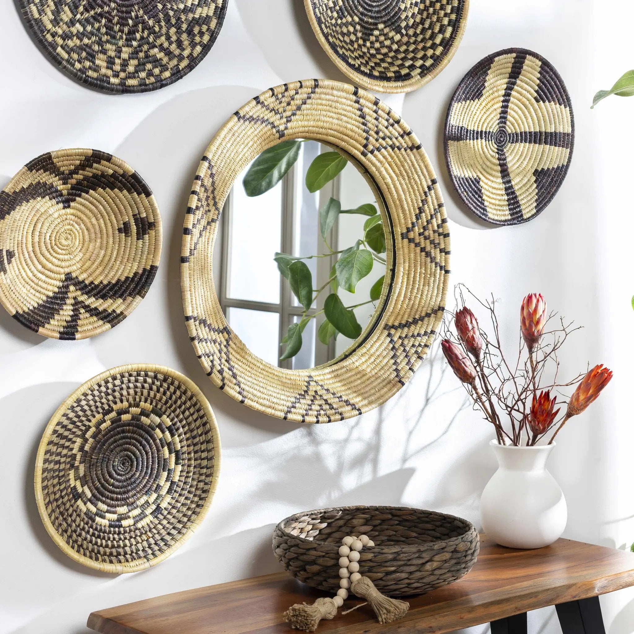 Ipilan Moonj Grass Starburst Round Mirror - Clearance by Boutique Rugs