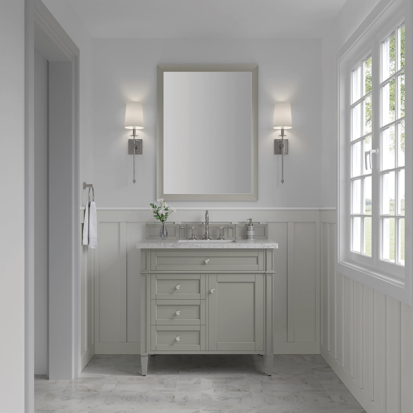 James Martin Brittany 36" Single Bathroom Vanity, Urban Gray, view 38
