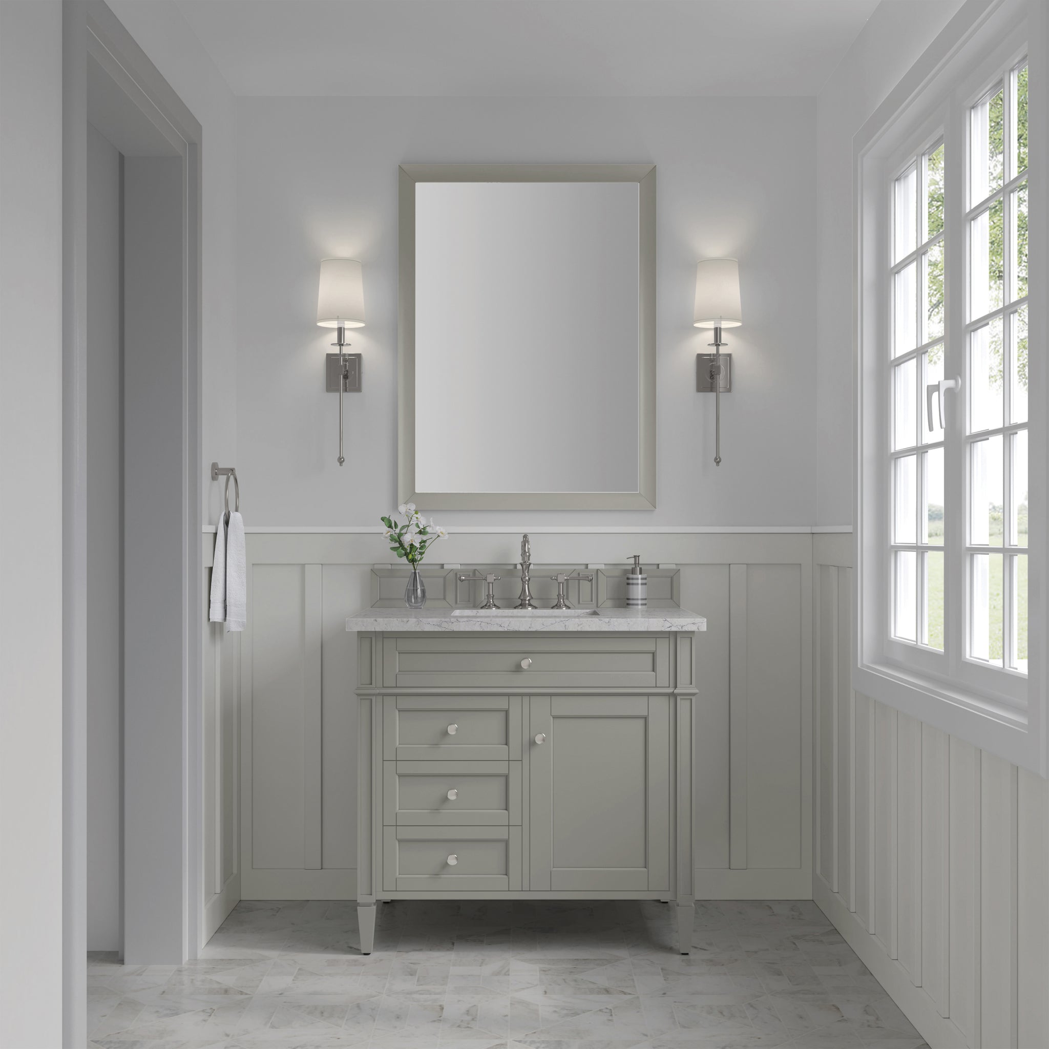 James Martin Brittany 36" Single Bathroom Vanity, Urban Gray, view 38