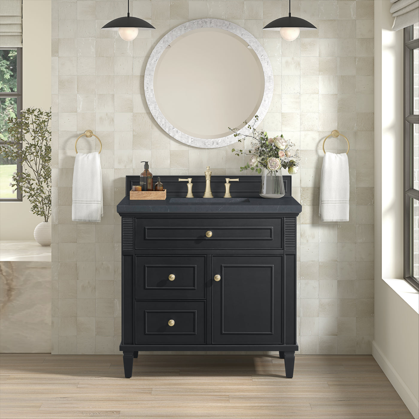 James Martin Lorelai 36" Single Bathroom Vanity, Black Onyx, view 40