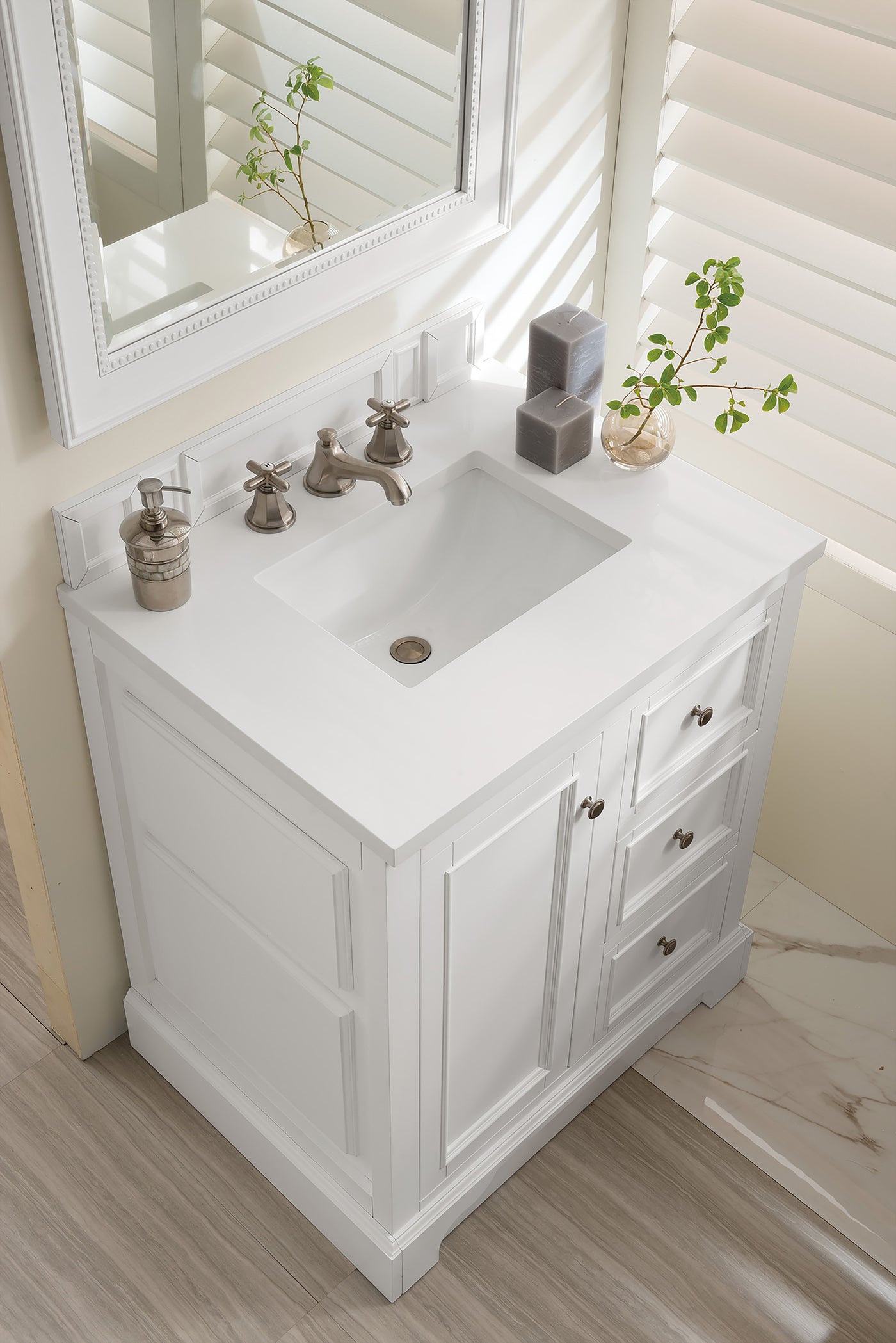 James Martin De Soto 30" Single Bathroom Vanity, Bright White, view 29