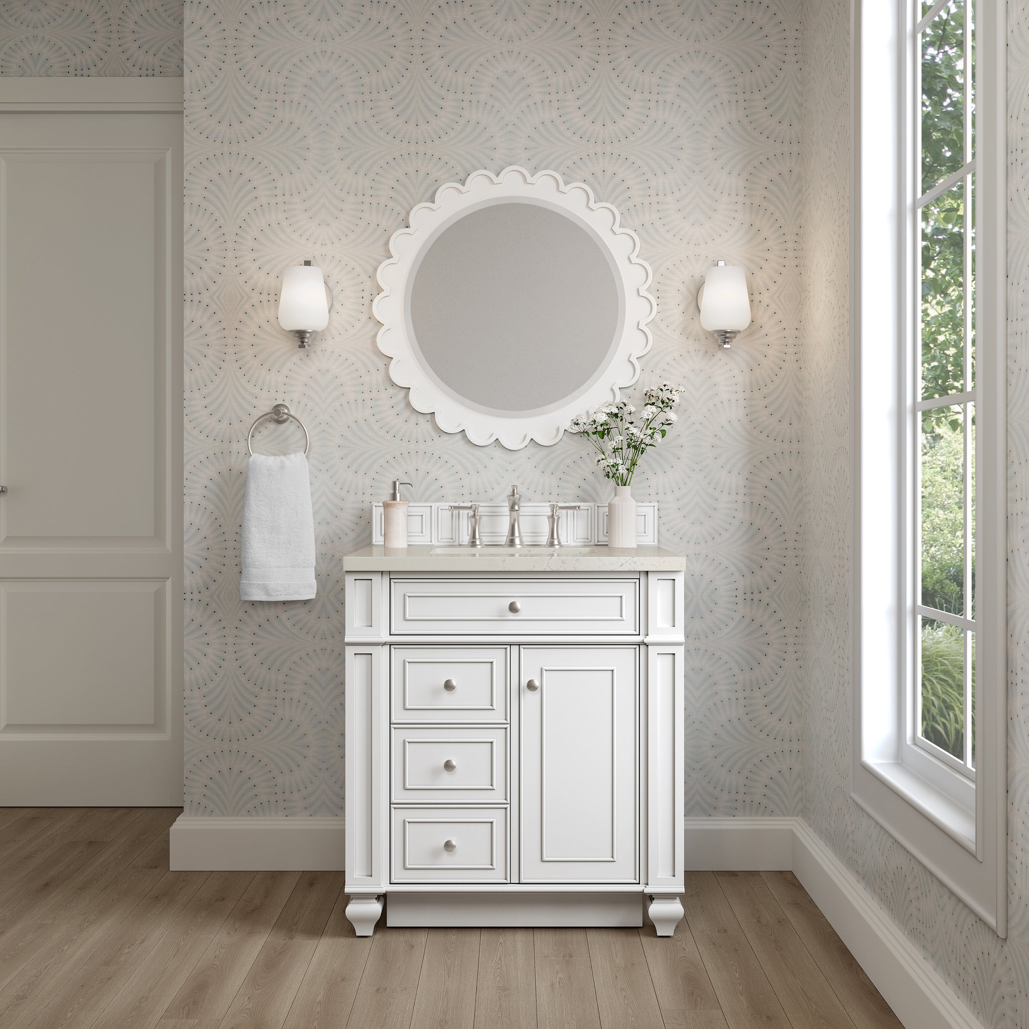 James Martin Bristol 30" Single Bathroom Vanity, Bright White, view 39