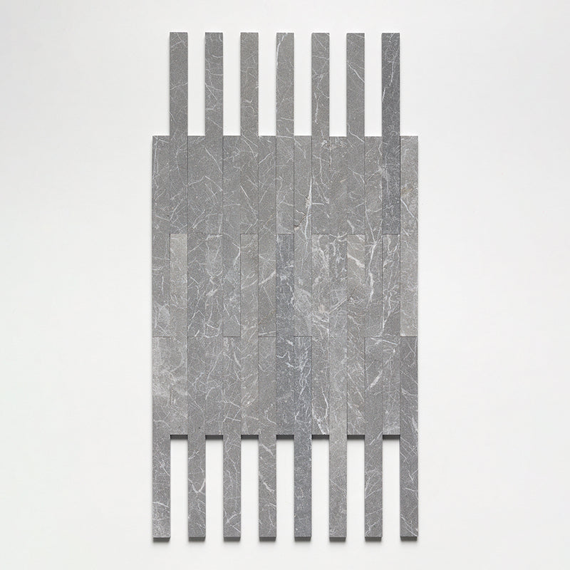 Iris Black Fine Textured Plank Marble Tiles 1 9/16x18 Marble Fine Textured 4x24 Tiles — 3