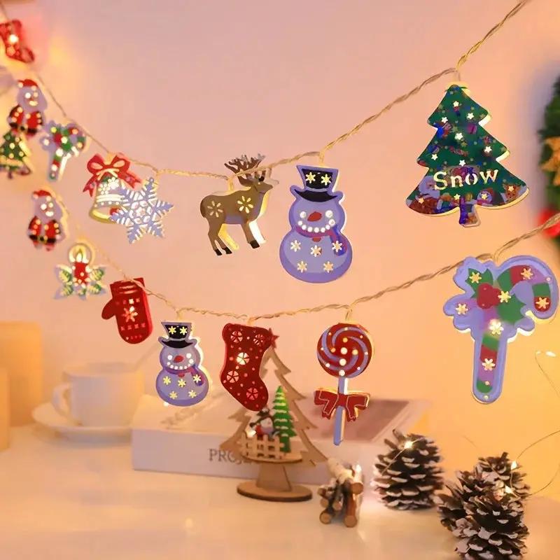 Iron Christmas LED String Lights with Cartoon Designs & Battery Power by House Of Avana