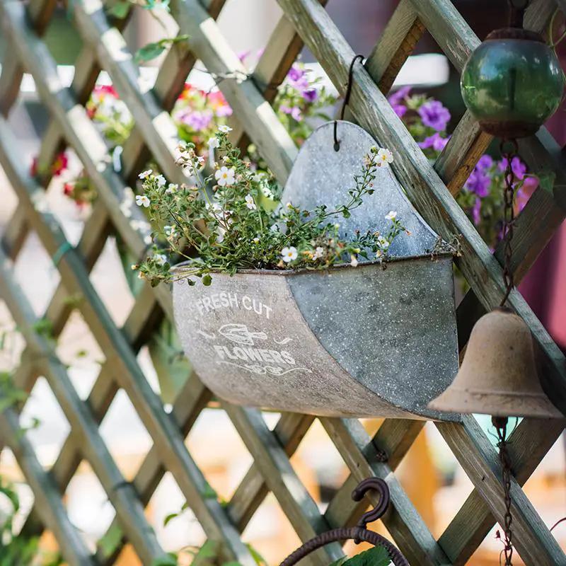 Iron Flower Wall Planter by RusticReach
