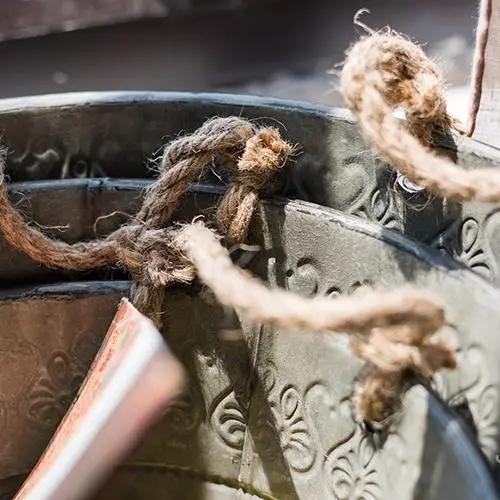 Iron Tub Antique Flower Pattern Tub with Rope Handles (Set of 3) by RusticReach