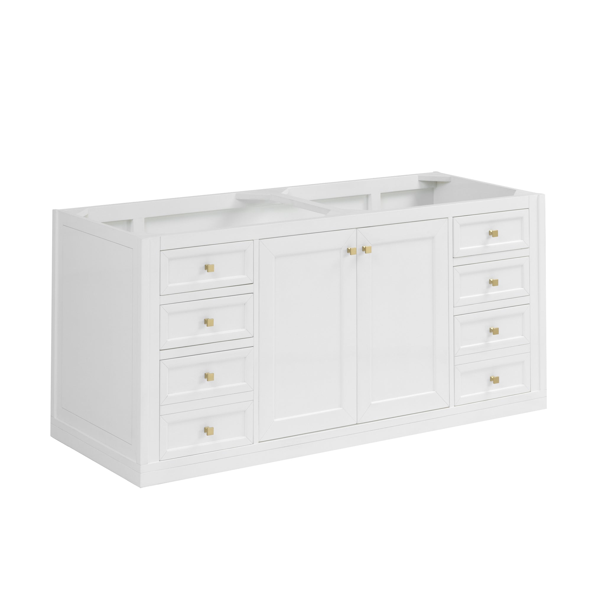 James Martin Chicago 60" Double Vanity Cabinet, Glossy White, view 2