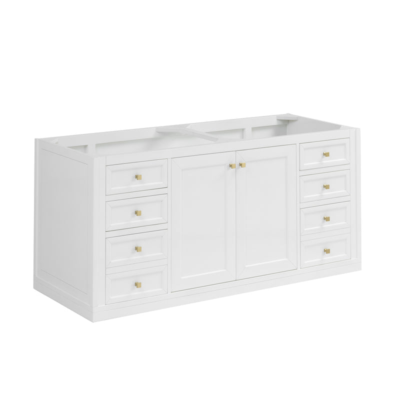 James Martin Chicago 60" Double Vanity Cabinet, Glossy White, view 2