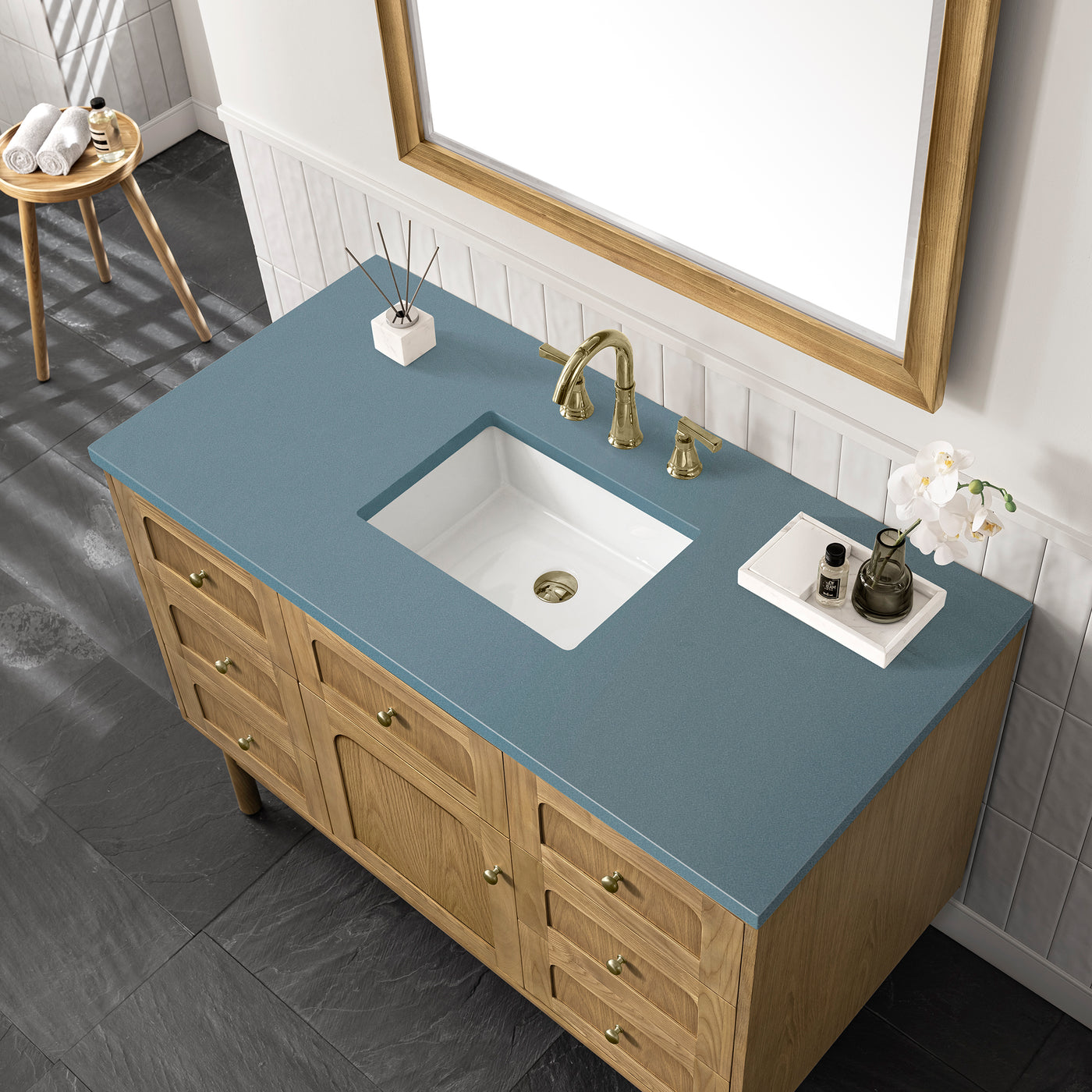 James Martin Laurent 48" Dual Mount Single Bathroom Vanity, Light Natural Oak, view 36