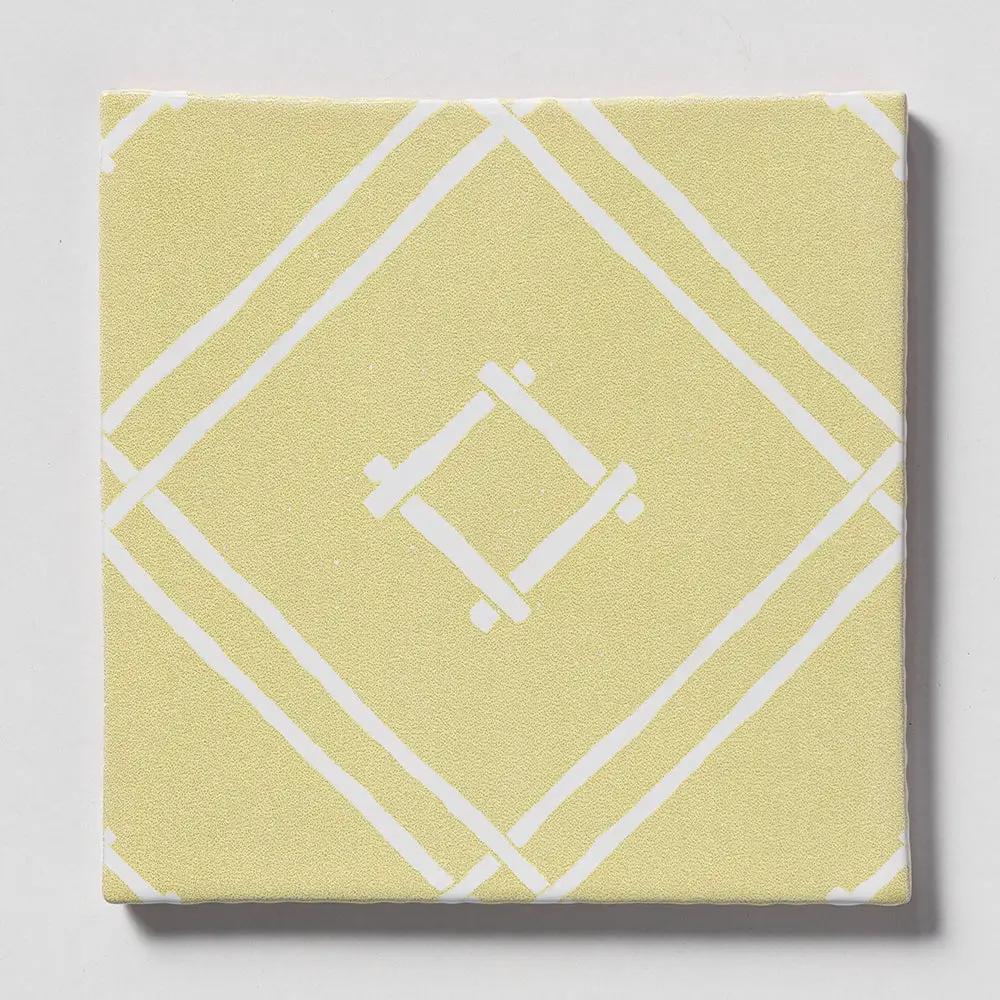 Island House Lemon, Royal White Glossy Chez Bamboo Glazed Terracotta Tiles 6x6 by Stonetiledepot