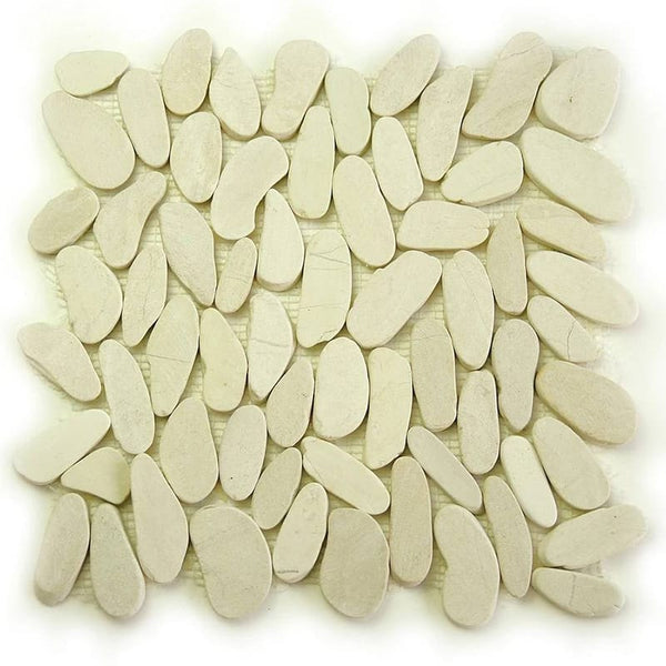Island White Natural Pebble Mosaics 12x12