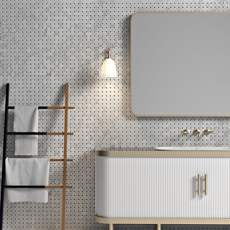 Italian Carrara Honed Basket Weave Marble Mosaics 12x12 Marble Honed 12x12 Mosaics — 2