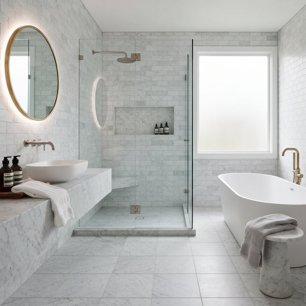 Italian Carrara Honed Marble Tiles 12x12