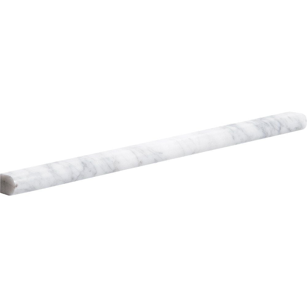 Italian Carrara Honed Pencil Liner Marble Moldings 1/2x12 Marble Honed 2x12 Moldings