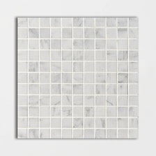 White Carrara Polished 1x1 Marble Mosaics 12x12