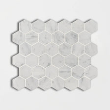 White Carrara Polished Hexagon Marble Mosaics 12x12