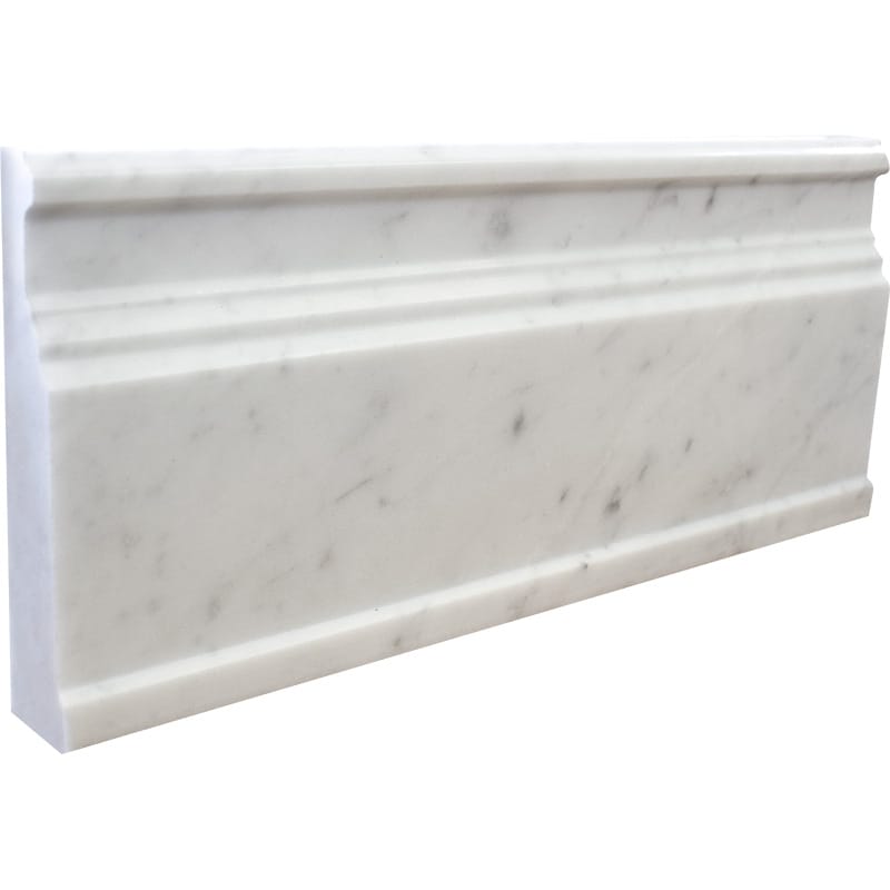 Italian Carrara Polished Marble Moldings 5x12 Marble Polished 6x12 Moldings