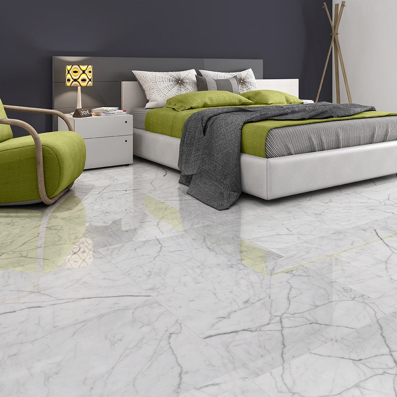 Italian Carrara Polished Marble Tiles 24x24 Marble Polished 24x24 Tiles — 2