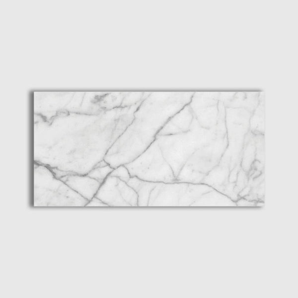 Italian Carrara Polished Marble Tiles 6x12