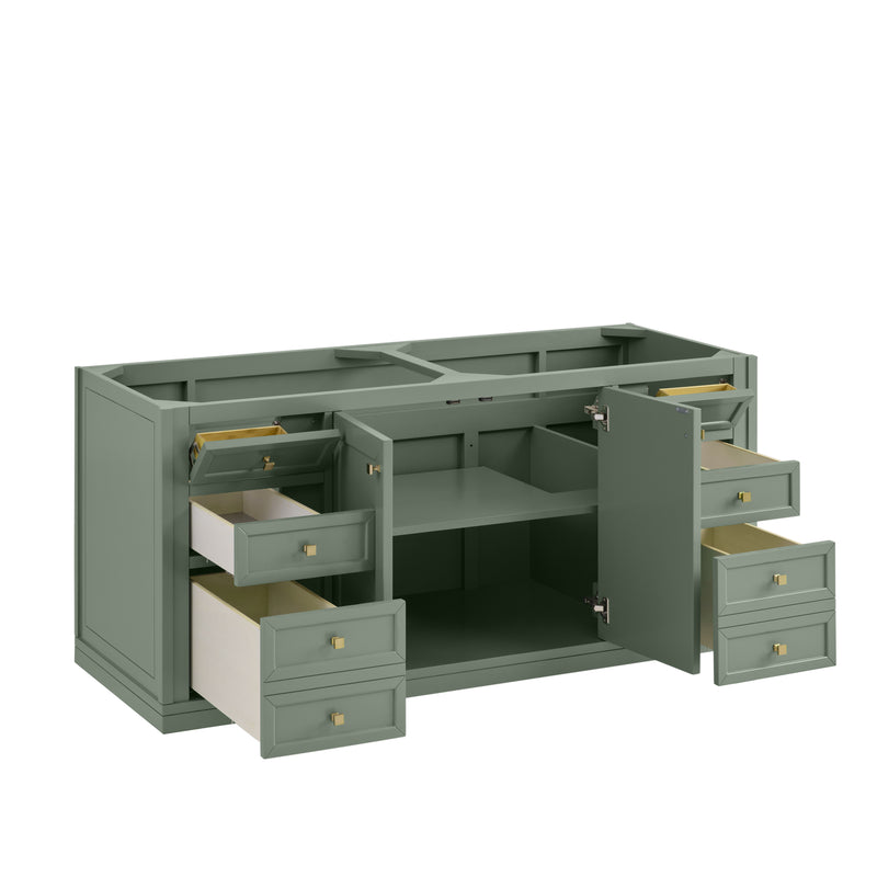 James Martin Chicago 60" Double Vanity Cabinet, Smokey Celadon, view 7