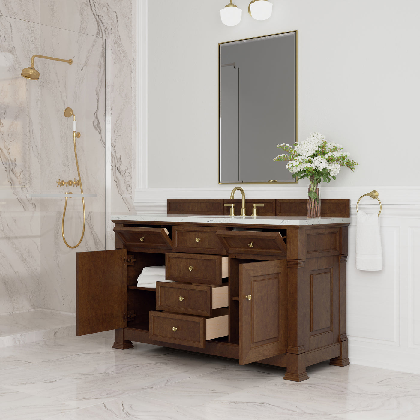 James Martin Brookfield 60" Single Bathroom Vanity, Honey Oak, view 37