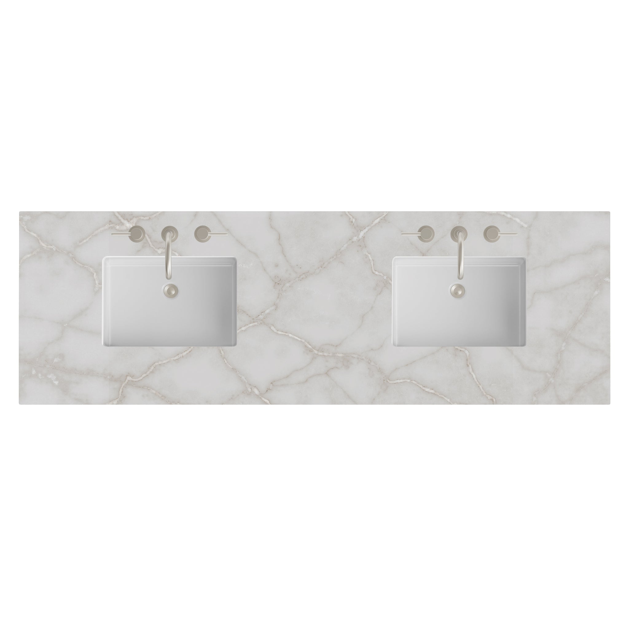 James Martin 72" Double Vanity Top with Victorian Silver (Silestone) countertop