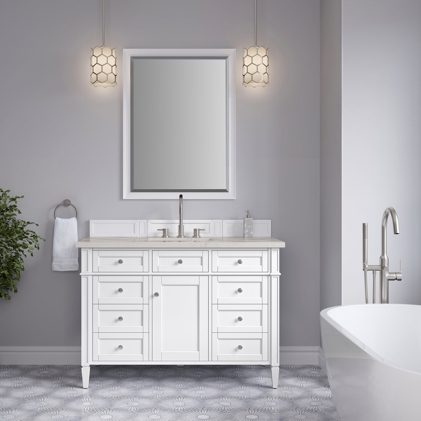 James Martin Brittany 48" Single Bathroom Vanity, Bright White, view 39